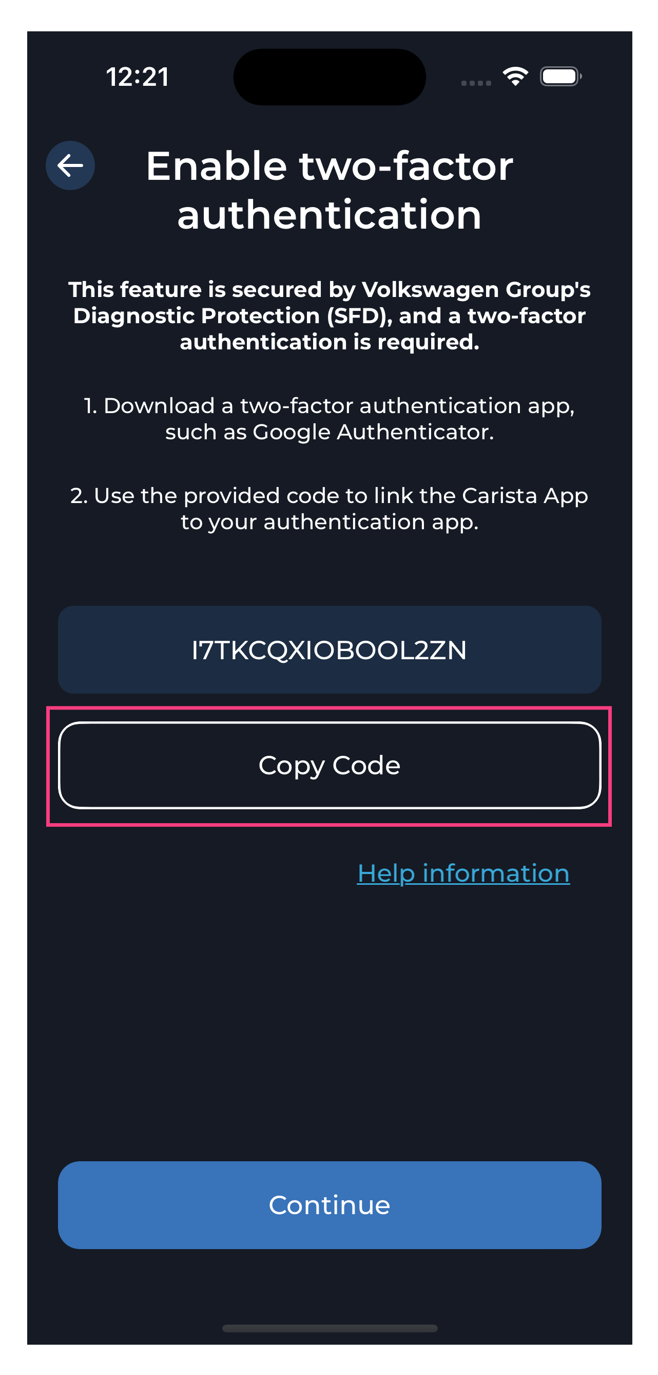 Step 2 - Enable two-factor authentication - copy code.png