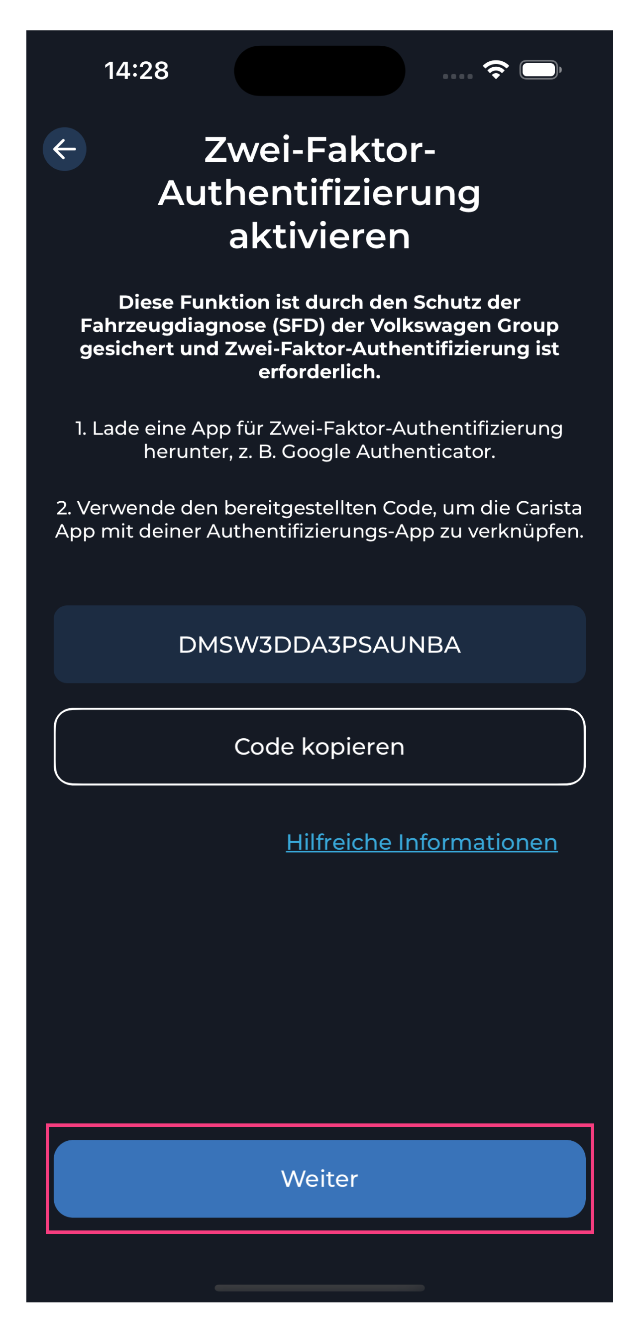 Schritt 2 – Zwei-Faktor-Authentifizierung aktivieren