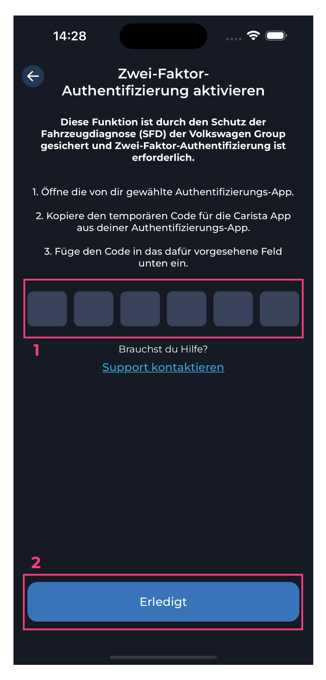Schritt 3.1 und 3.2 Zwei-Faktor-Authentifizierung
