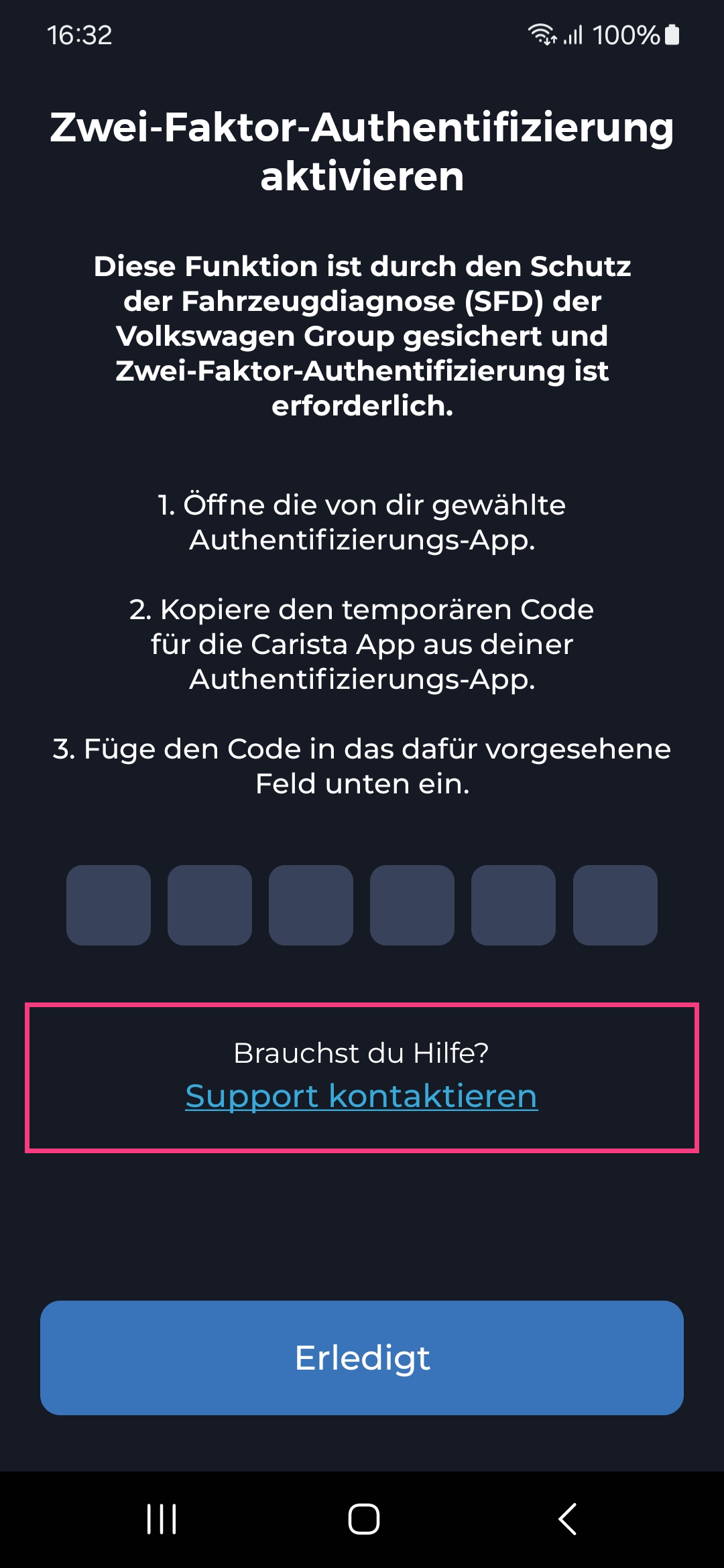 Schritt 2 - Zwei-Faktor-Authentifizierung aktivieren - Code kopieren