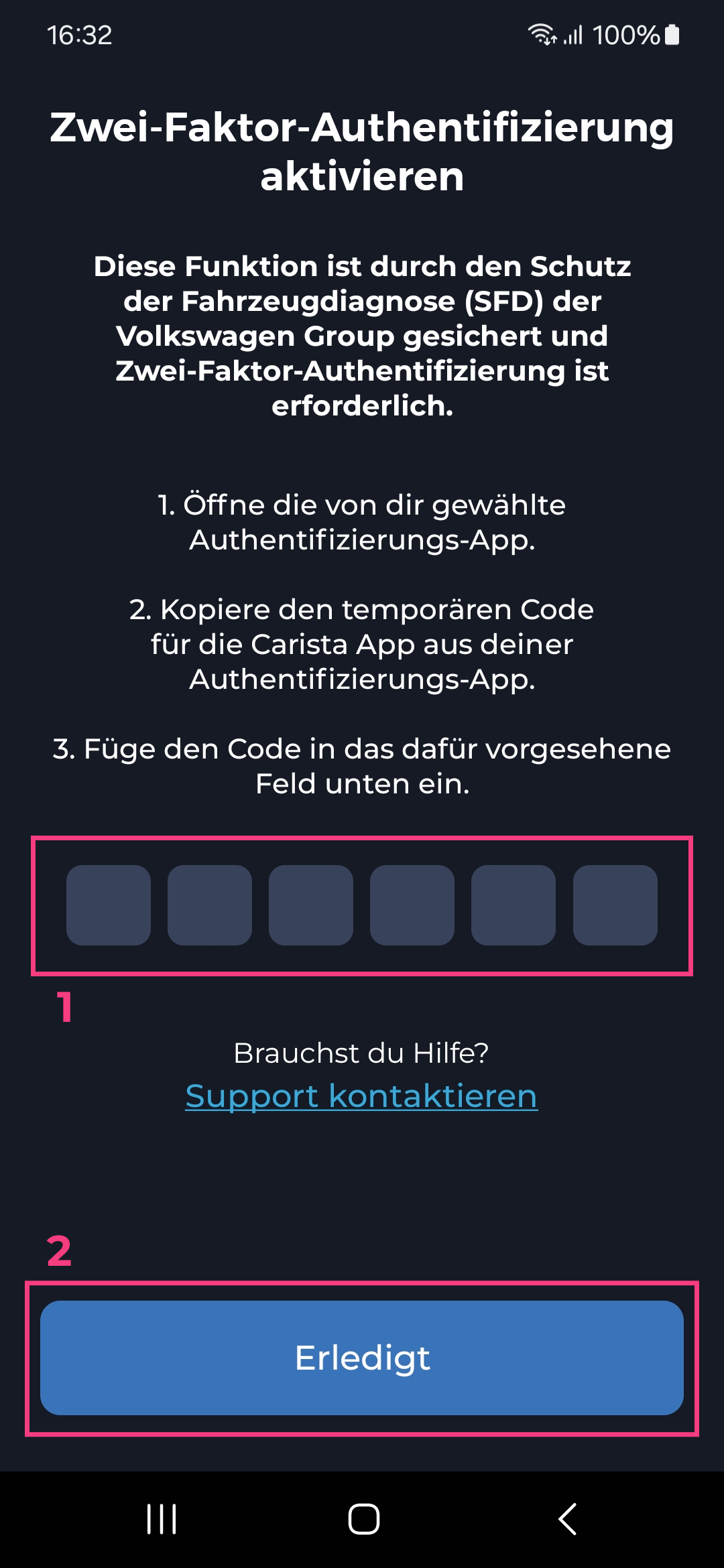 Schritt 3.1 und 3.2 Zwei-Faktor-Authentifizierung