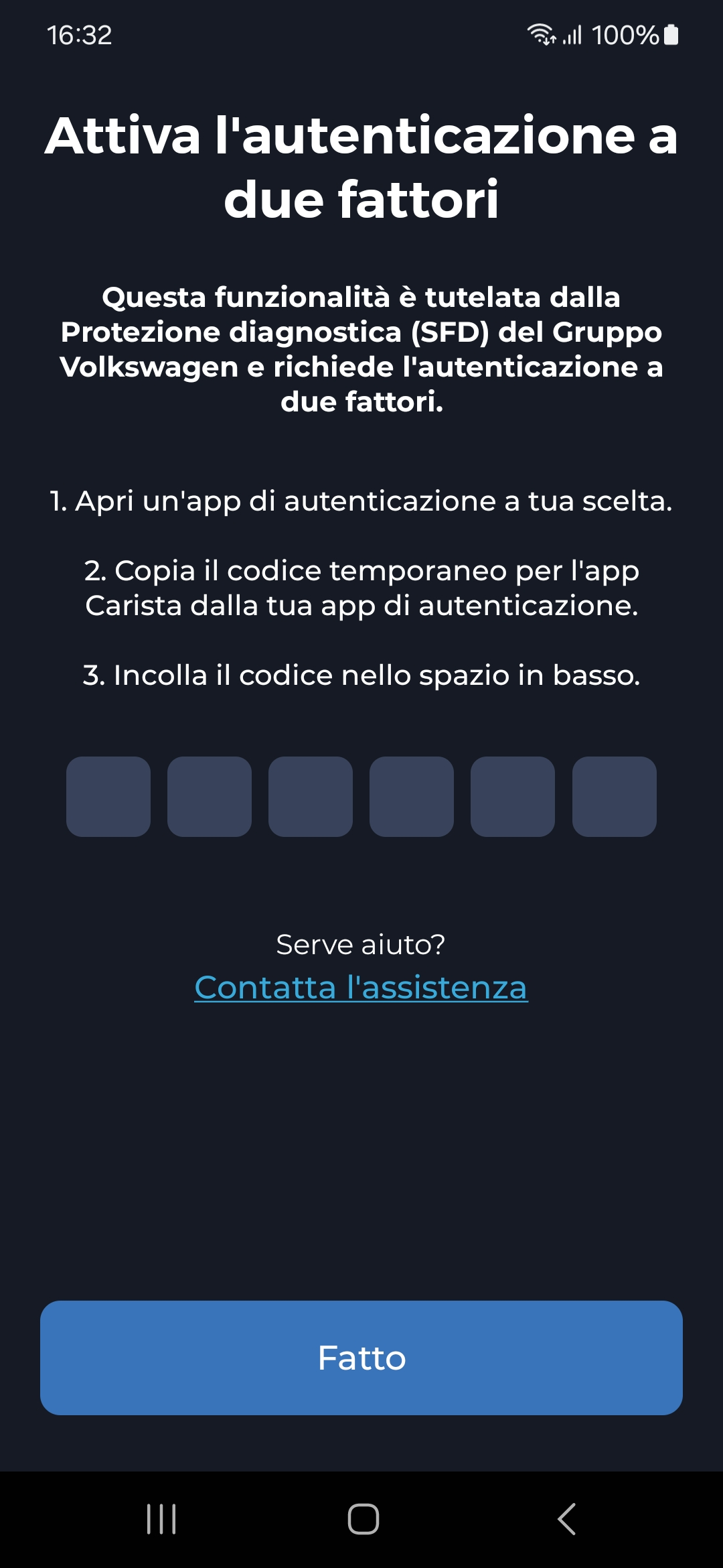 Passaggio 2: abilitare l'autenticazione a due fattori