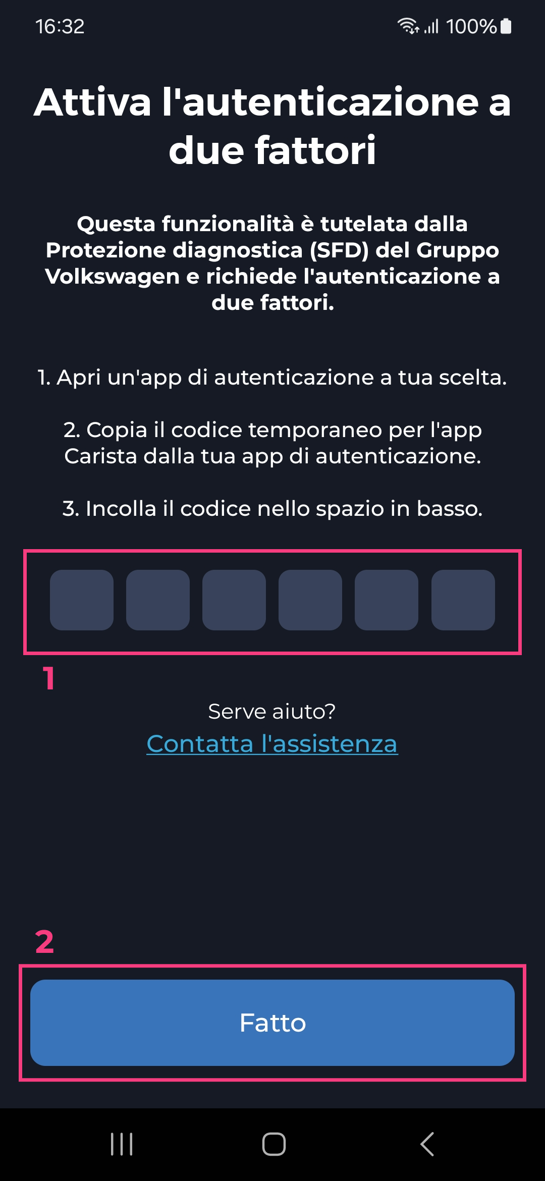 Passaggio 3.1 e 3.2_ Attiva l'autenticazione a due fattori: 6 cifre+Fine